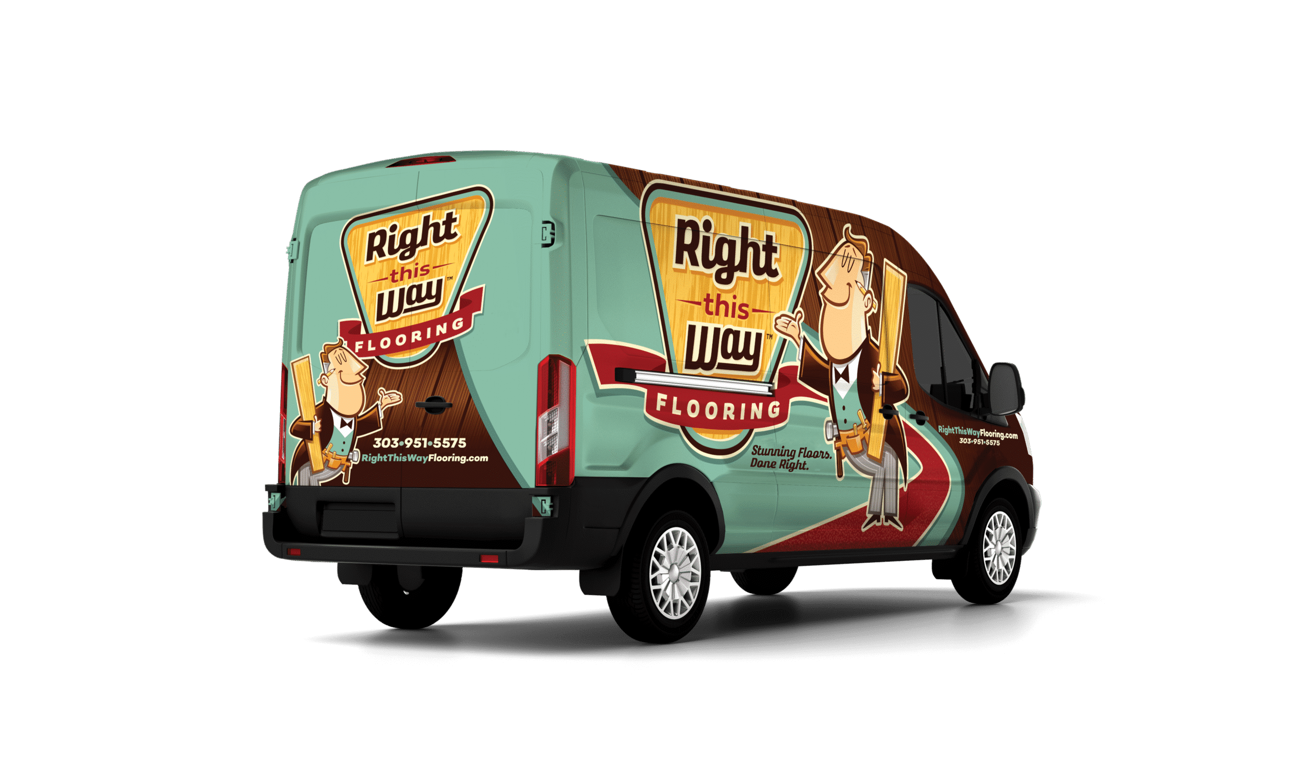 Updated Van right this way ford transit med roof mockup rear quarter view print transparent scaled